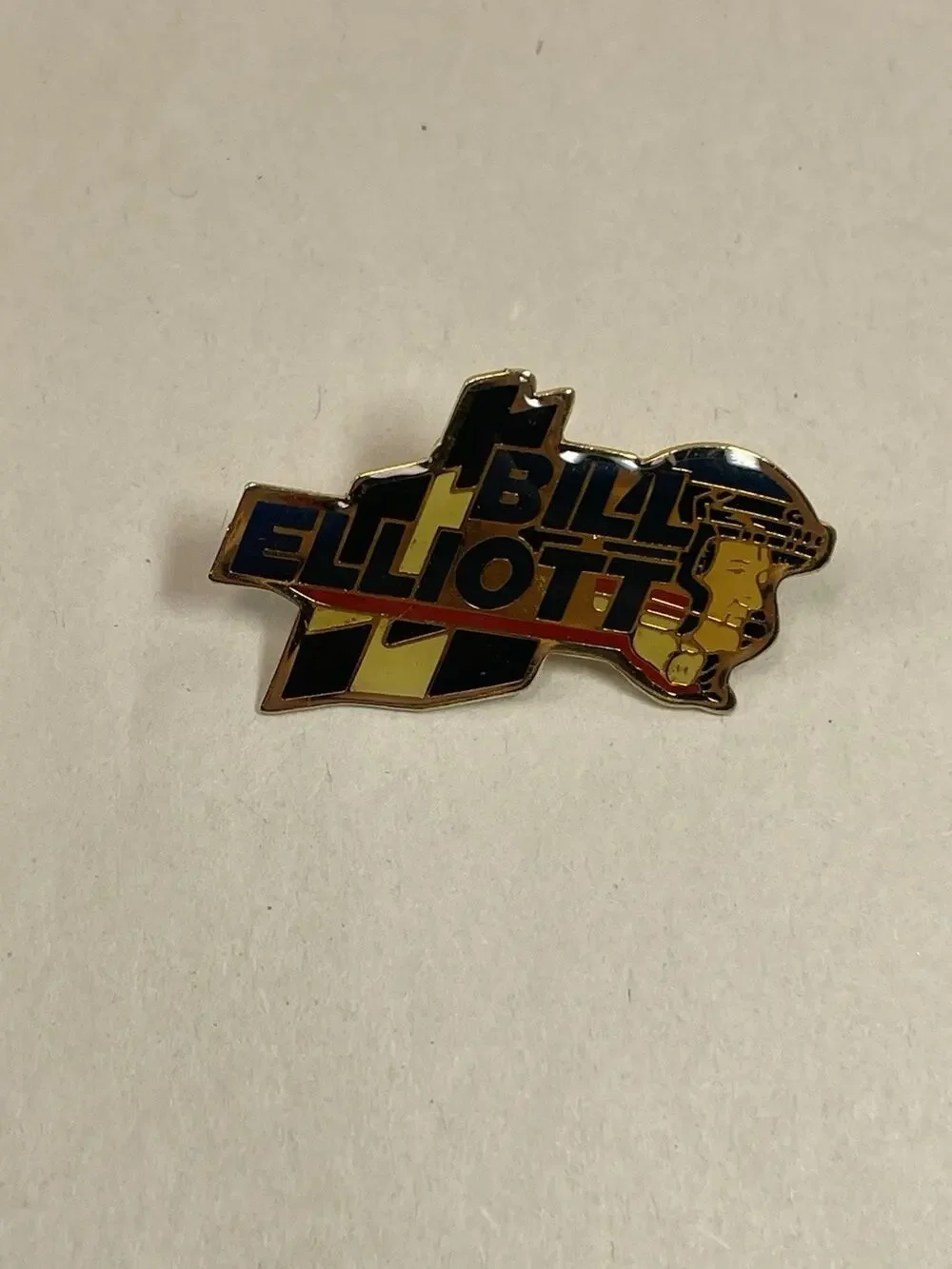Vintage Bill Elliott NASCAR Racing Enamel Lapel Pin Gold Tone